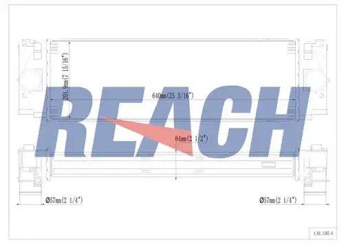 интеркулер (охладител за въздуха на турбината) REACH 1.61.1187.4