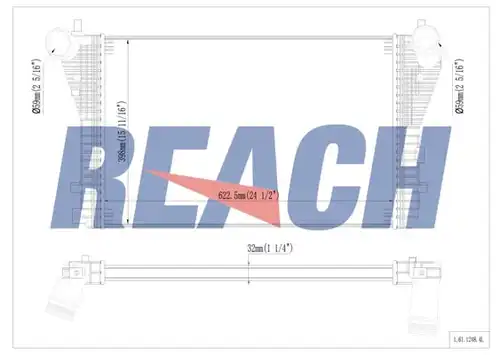интеркулер (охладител за въздуха на турбината) REACH 1.61.1248.4L