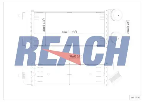 интеркулер (охладител за въздуха на турбината) REACH 1.61.1275.4G