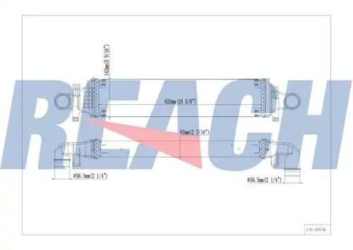 интеркулер (охладител за въздуха на турбината) REACH 1.61.1415.4G