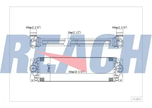 интеркулер (охладител за въздуха на турбината) REACH 1.61.1629.4G