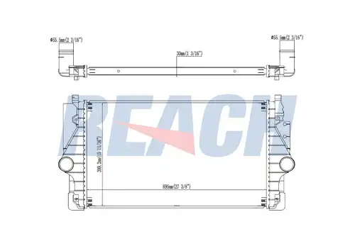 интеркулер (охладител за въздуха на турбината) REACH 1.61.2031.4G
