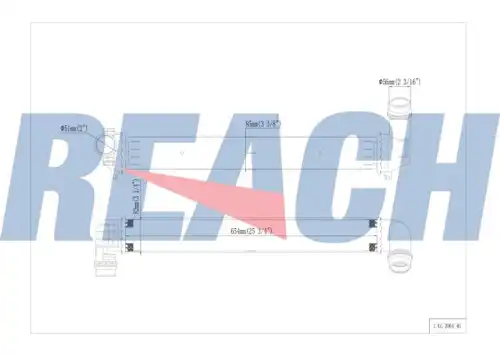 интеркулер (охладител за въздуха на турбината) REACH 1.61.2064.4G