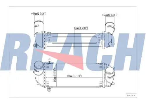 интеркулер (охладител за въздуха на турбината) REACH 1.61.2293.4G