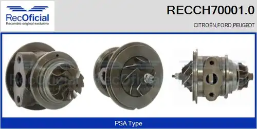 Картридж, турбокомпресор RECOFICIAL RECCH70001.0