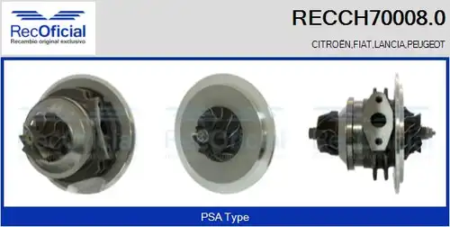 Картридж, турбокомпресор RECOFICIAL RECCH70008.0