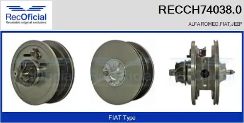 Картридж, турбокомпресор RECOFICIAL RECCH74038.0