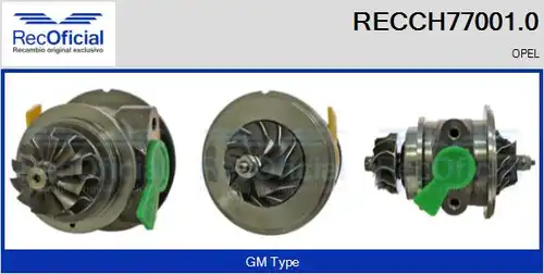Картридж, турбокомпресор RECOFICIAL RECCH77001.0