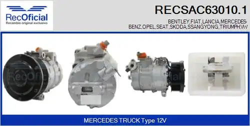 компресор за климатик RECOFICIAL RECSAC63010.1