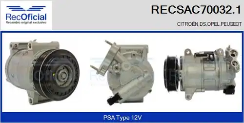 компресор за климатик RECOFICIAL RECSAC70032.1