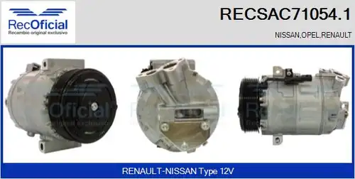 компресор за климатик RECOFICIAL RECSAC71054.1