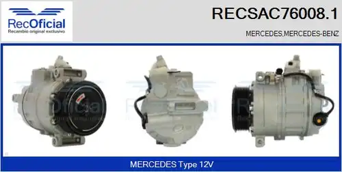 компресор за климатик RECOFICIAL RECSAC76008.1