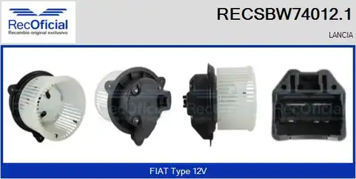 вентилатор вътрешно пространство RECOFICIAL RECSBW74012.1