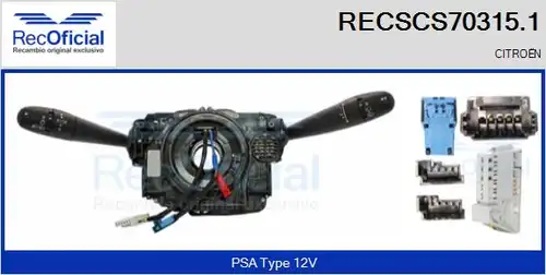 превключвател на кормилната колона RECOFICIAL RECSCS70315.1