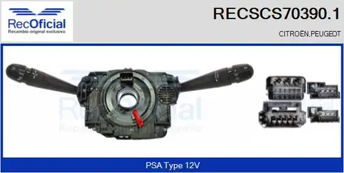 превключвател на кормилната колона RECOFICIAL RECSCS70390.1