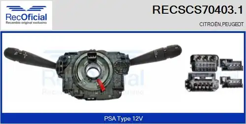 превключвател на кормилната колона RECOFICIAL RECSCS70403.1