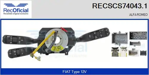 превключвател на кормилната колона RECOFICIAL RECSCS74043.1