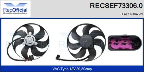 вентилатор, охлаждане на двигателя RECOFICIAL RECSEF73306.0