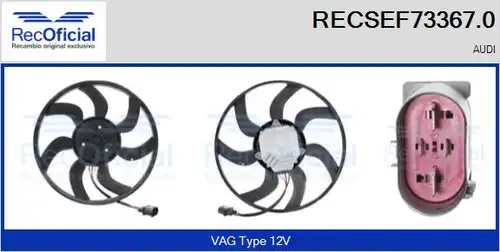 вентилатор, охлаждане на двигателя RECOFICIAL RECSEF73367.0