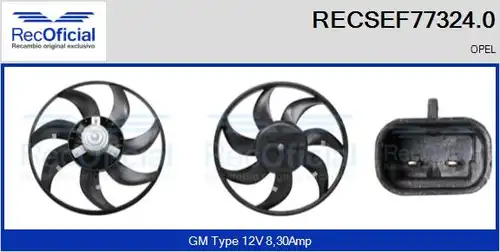 вентилатор, охлаждане на двигателя RECOFICIAL RECSEF77324.0