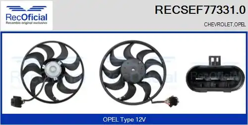 вентилатор, охлаждане на двигателя RECOFICIAL RECSEF77331.0