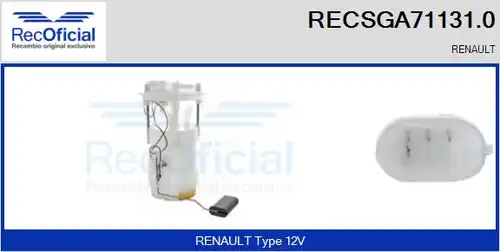 горивопроводен елемент (горивна помпа+сонда) RECOFICIAL RECSGA71131.0