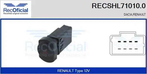 ключ за аварийни мигачи RECOFICIAL RECSHL71010.0