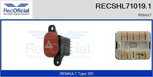 ключ за аварийни мигачи RECOFICIAL RECSHL71019.1