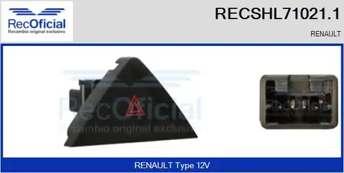 ключ за аварийни мигачи RECOFICIAL RECSHL71021.1