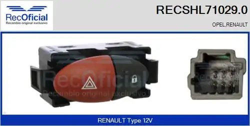 ключ за аварийни мигачи RECOFICIAL RECSHL71029.0