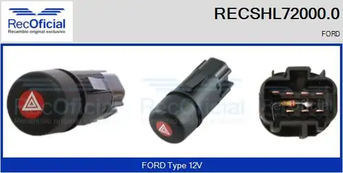 ключ за аварийни мигачи RECOFICIAL RECSHL72000.0