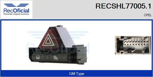 ключ за аварийни мигачи RECOFICIAL RECSHL77005.1