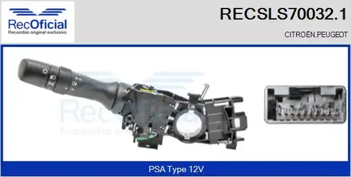 превключвател на кормилната колона RECOFICIAL RECSLS70032.1