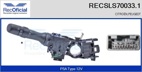 превключвател на кормилната колона RECOFICIAL RECSLS70033.1