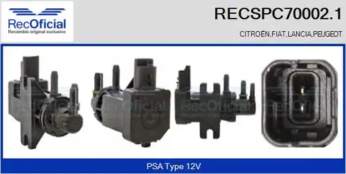 преобразувател на налягане, регулиране на изпускателната сис RECOFICIAL RECSPC70002.1