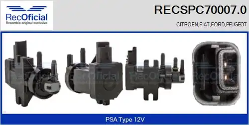 преобразувател на налягане, регулиране на изпускателната сис RECOFICIAL RECSPC70007.0