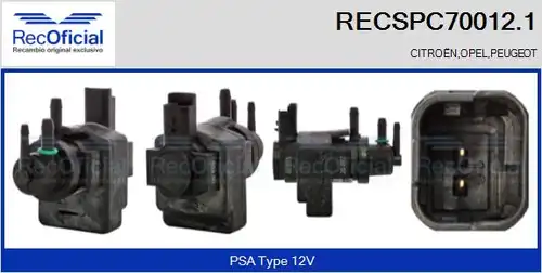 преобразувател на налягане, регулиране на изпускателната сис RECOFICIAL RECSPC70012.1