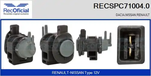 преобразувател на налягане, регулиране на изпускателната сис RECOFICIAL RECSPC71004.0