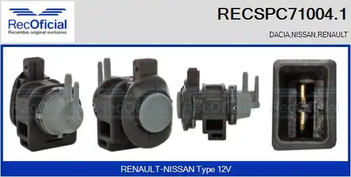 преобразувател на налягане, регулиране на изпускателната сис RECOFICIAL RECSPC71004.1