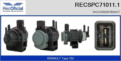 преобразувател на налягане, регулиране на изпускателната сис RECOFICIAL RECSPC71011.1