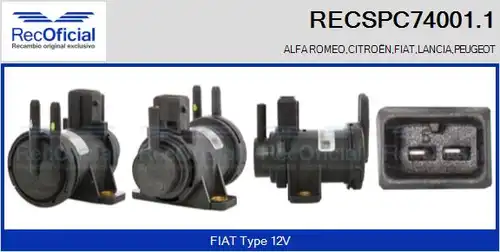 преобразувател на налягане, регулиране на изпускателната сис RECOFICIAL RECSPC74001.1