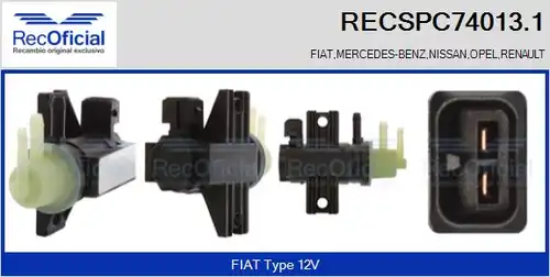 преобразувател на налягане, регулиране на изпускателната сис RECOFICIAL RECSPC74013.1