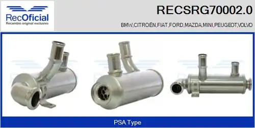 Охладител, ЕГР система RECOFICIAL RECSRG70002.0