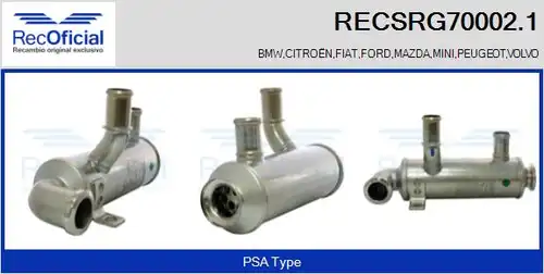 Охладител, ЕГР система RECOFICIAL RECSRG70002.1