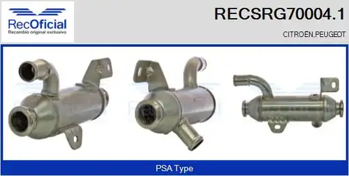 Охладител, ЕГР система RECOFICIAL RECSRG70004.1