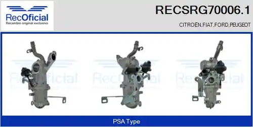 Охладител, ЕГР система RECOFICIAL RECSRG70006.1