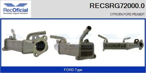 Охладител, ЕГР система RECOFICIAL RECSRG72000.0