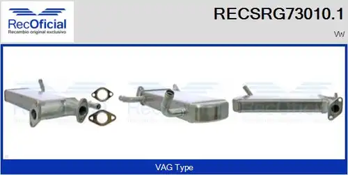 Охладител, ЕГР система RECOFICIAL RECSRG73010.1
