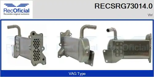 Охладител, ЕГР система RECOFICIAL RECSRG73014.0