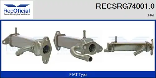 Охладител, ЕГР система RECOFICIAL RECSRG74001.0